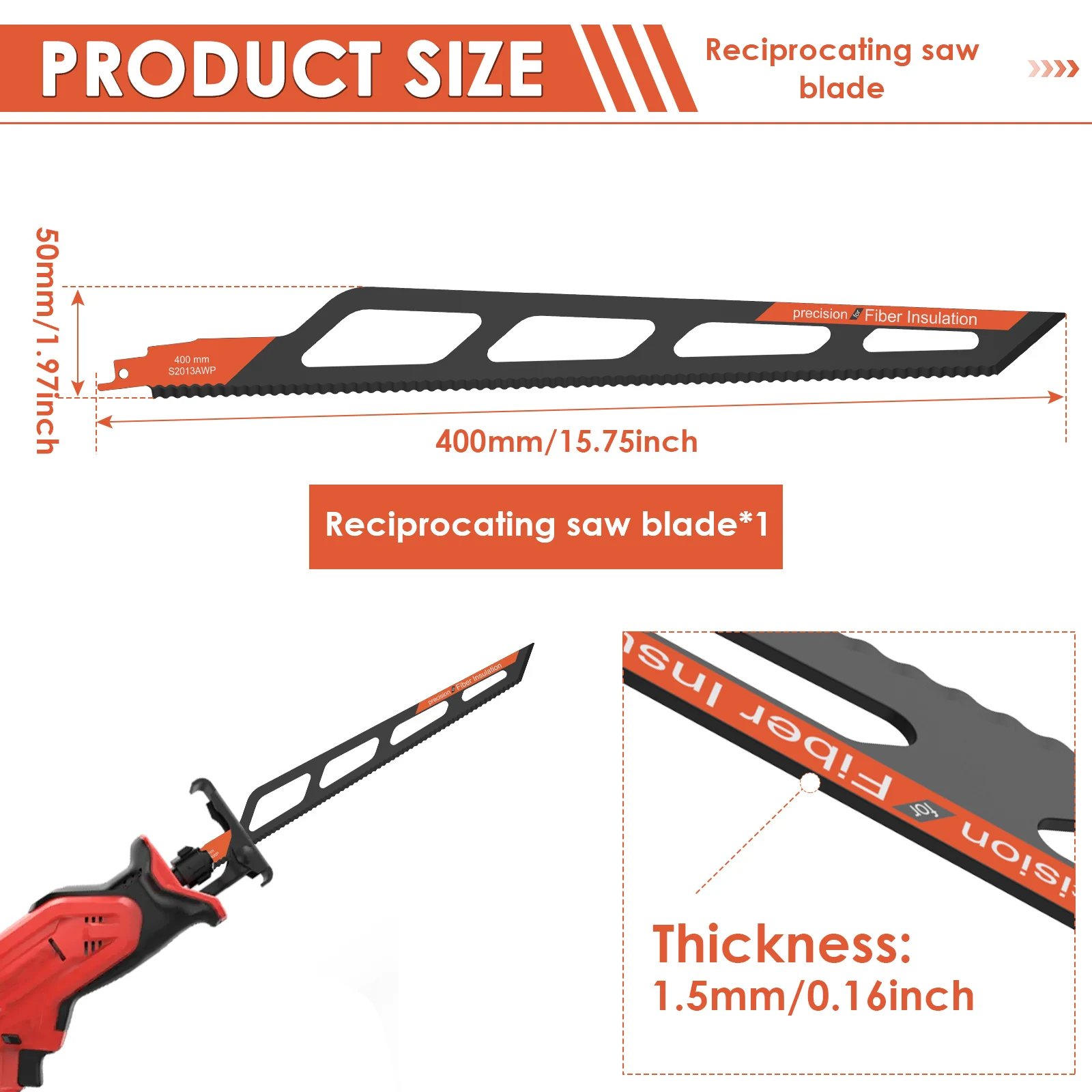 Mata Gergaji Bolak-balik 16 in - Cutting Board Foam ulasan dan harga